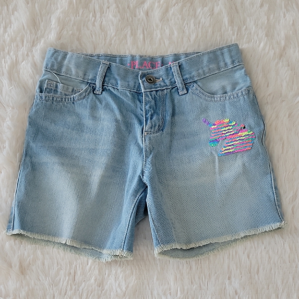 Children's Place Midi Shorts Unicorn Sequins Size 8